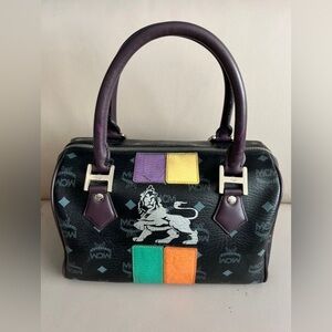 MCM Princess Visetos Coated Canvas Satchel with COA PRISTINE